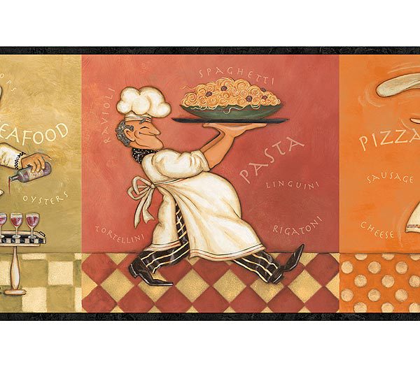 Free download Buon Appetito Chef Wallpaper Border Kitchen Bathroom