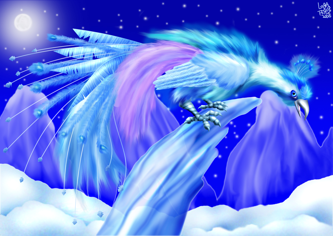 Blue Phoenix Bird Wallpaper By Lobaferoz