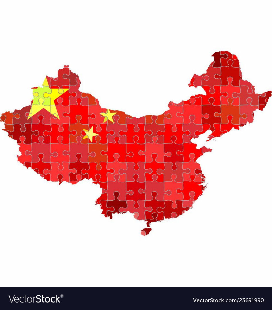China Map Made Of Puzzle Background Royalty Vector