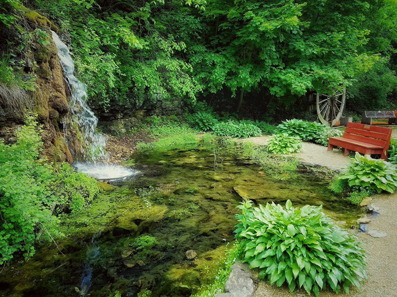Desktop Wallpaper Usa Winslow Illinois Nature Waterfalls Parks