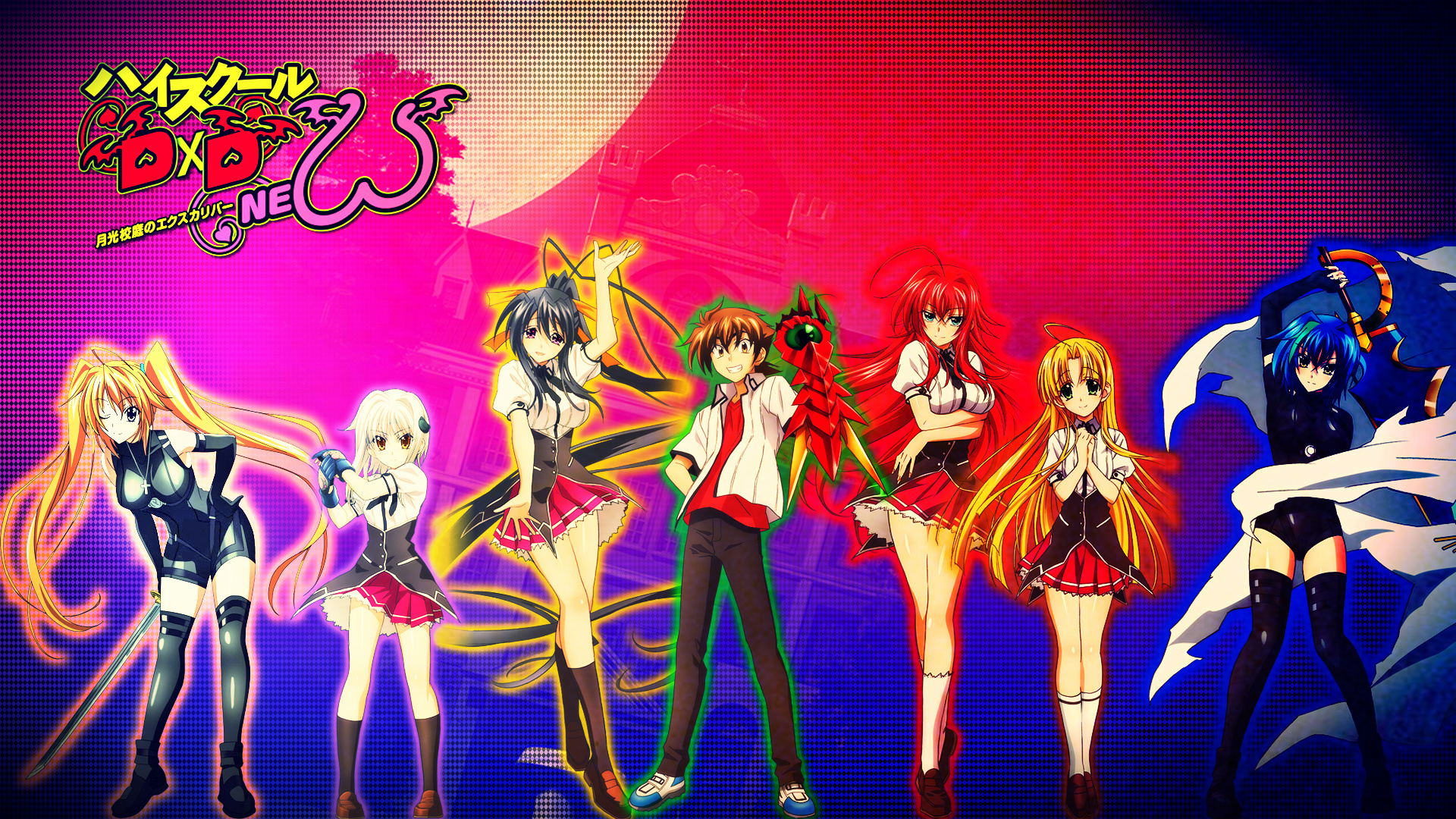 High School Dxd HD Wallpaper Featuring Iconic Characters
