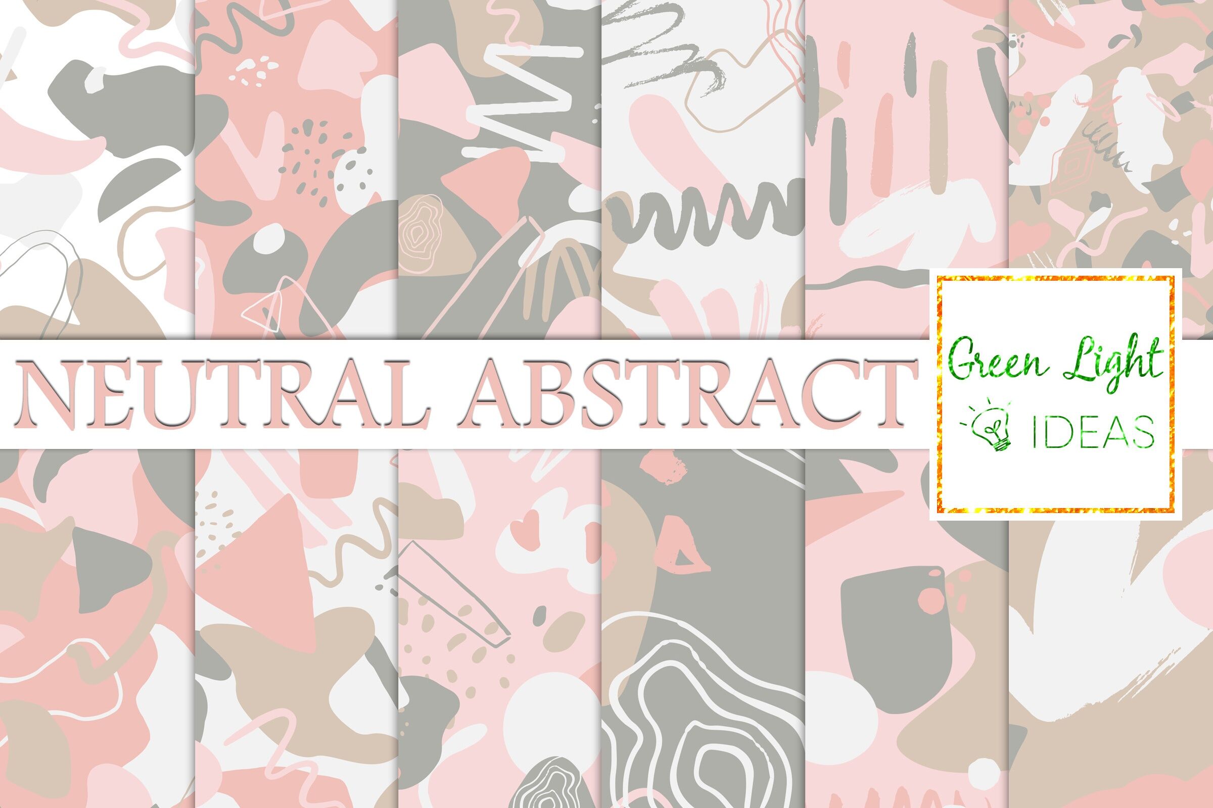 Neutral Abstract Digital Papers Geometric Scrapbook Background