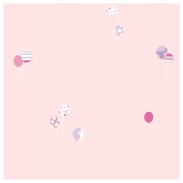 York Sure Strip Powder Pink Balloon Bouquet Wallpaper Transitional