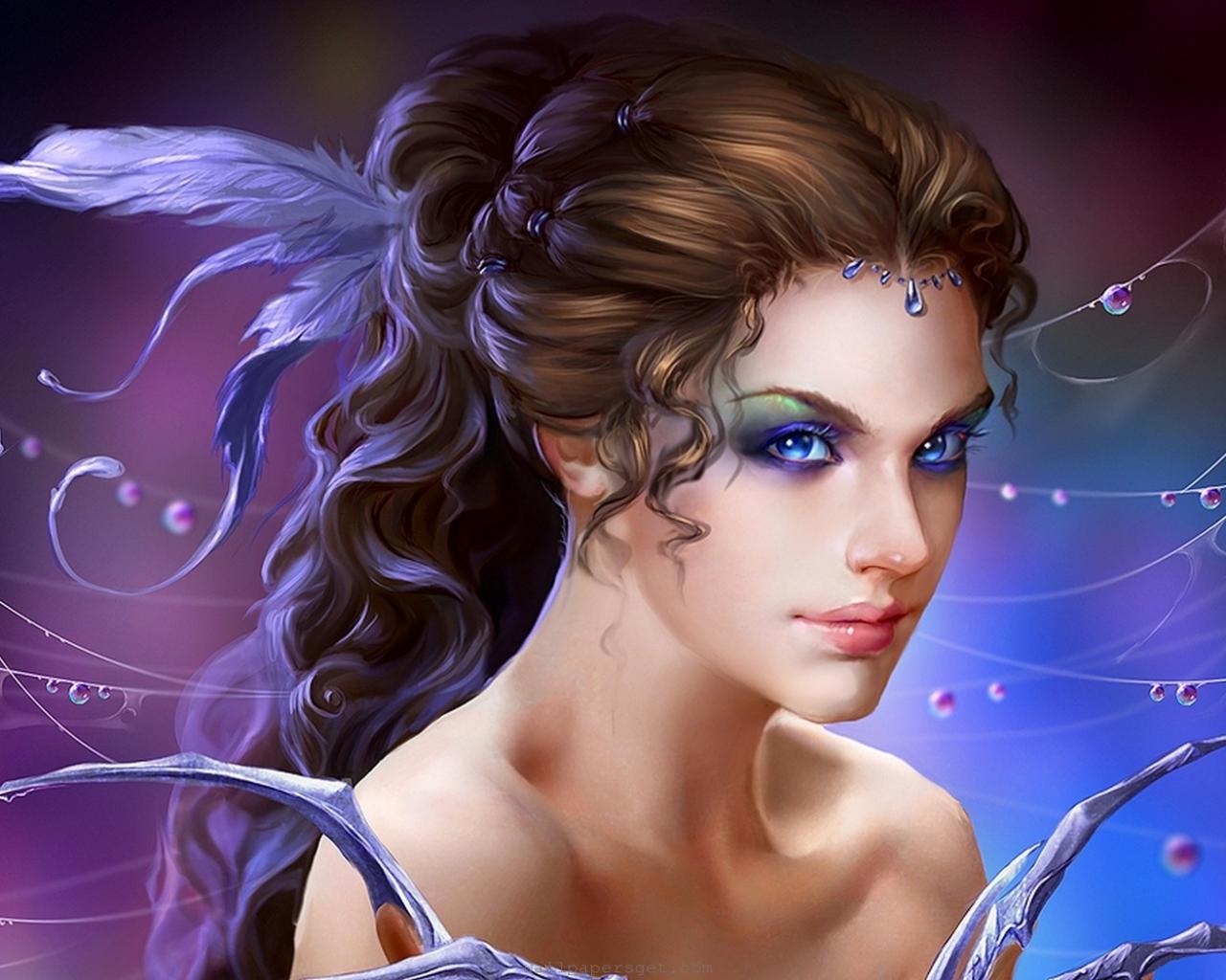 Beautiful Girl Magical Colors Art Wallpaper Full HD