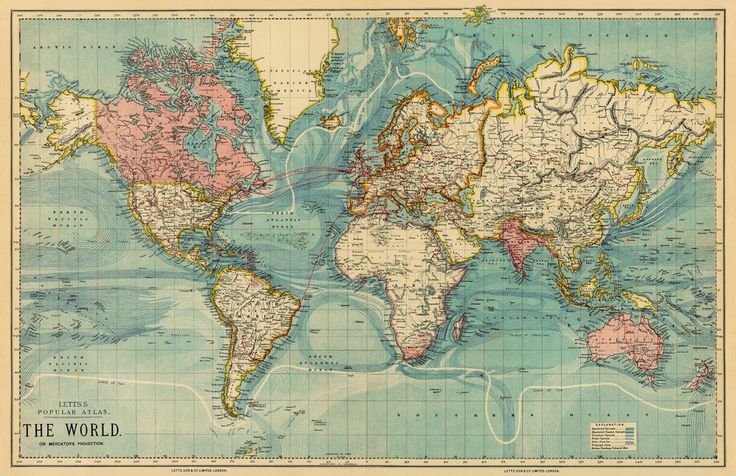 Large Map Print Vintage Maps And World