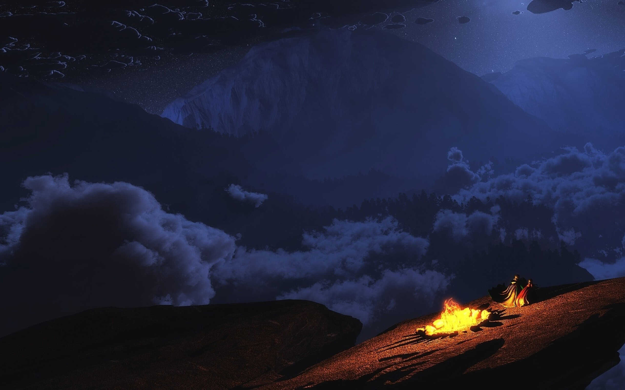 Campfire Background HD Wallpaper