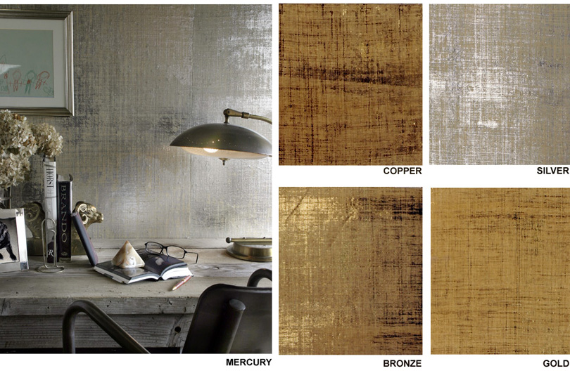 Metallic Wallcoverings Glam Wallpaper Metals Accent Wall