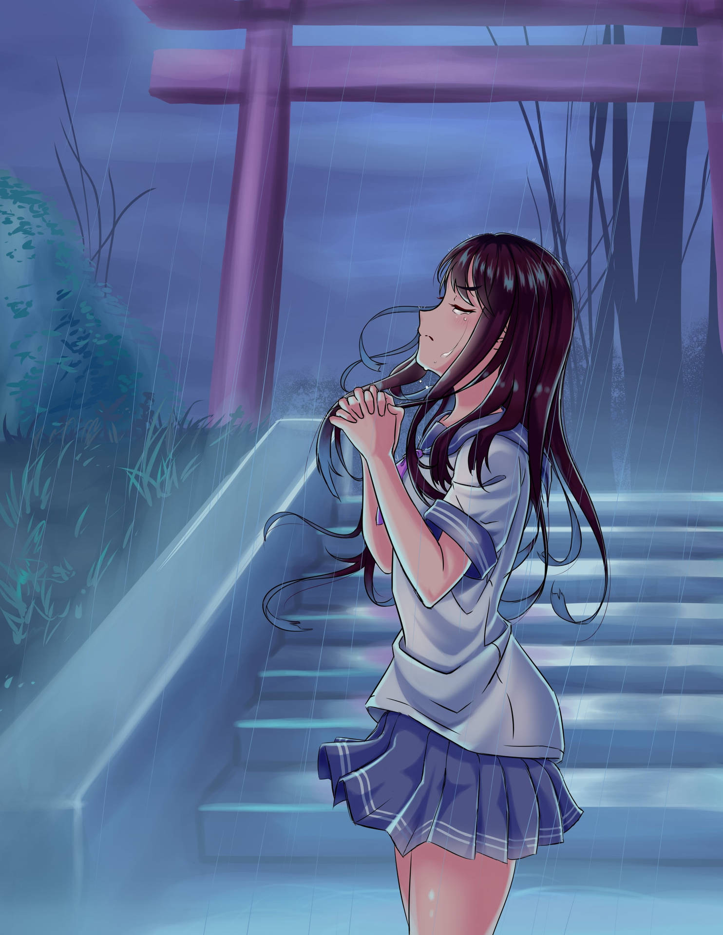 Sad Anime Girl Wallpaper
