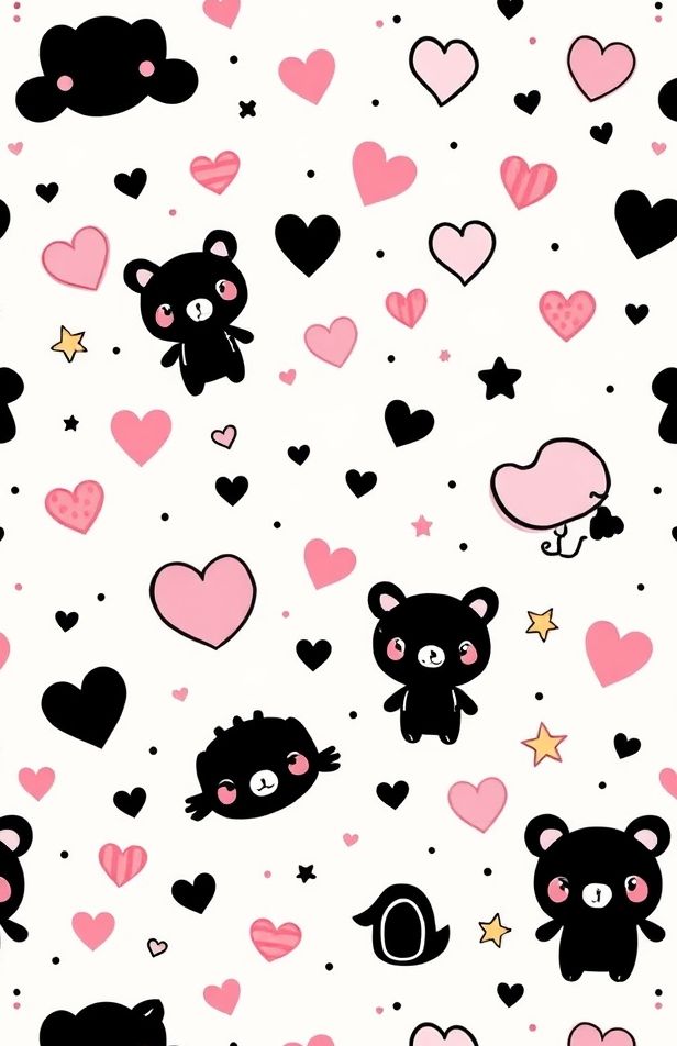 Cute Black And Pink Wallpaper