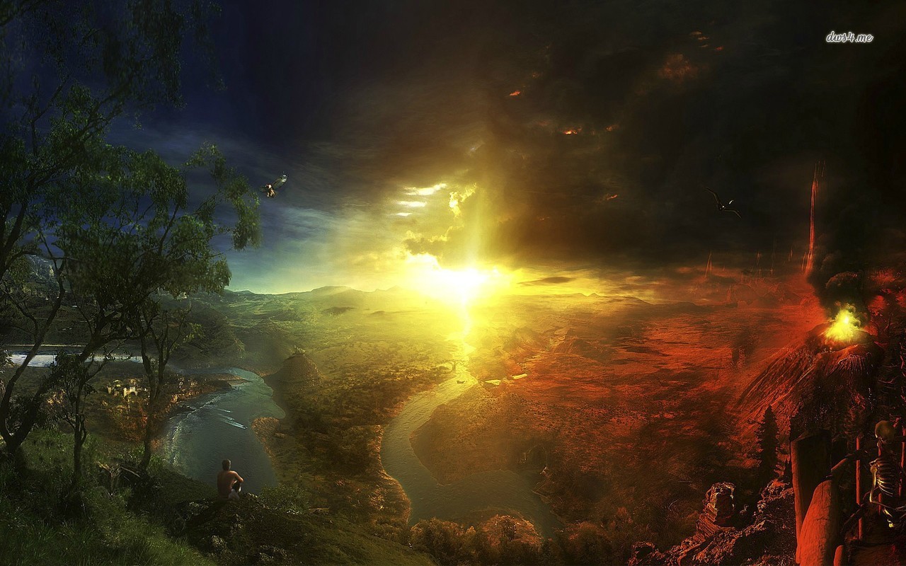 Heaven And Hell Wallpaper Fantasy