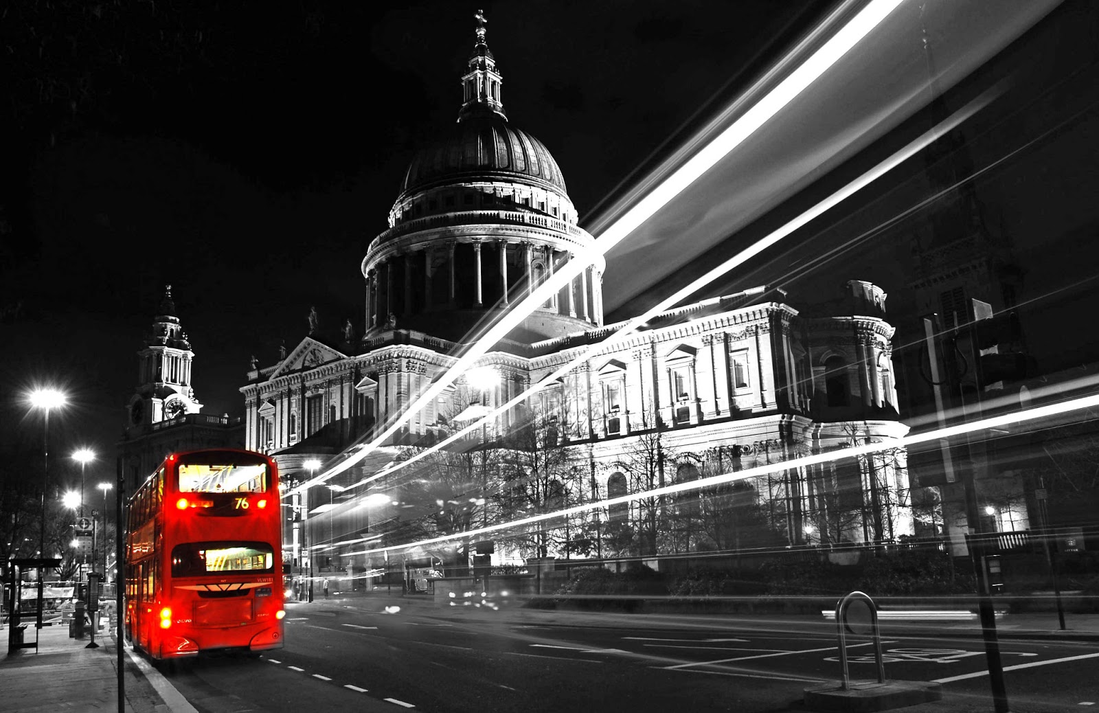 London Bus Black And White Photography With Color