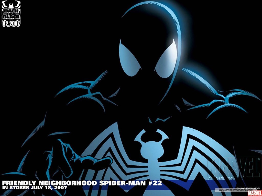 Black Spiderman Cartoon Wallpaper Of