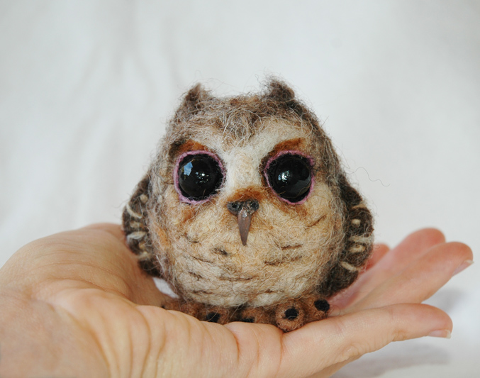 Needle Felted Baby Owl By Amber Rose Creations
