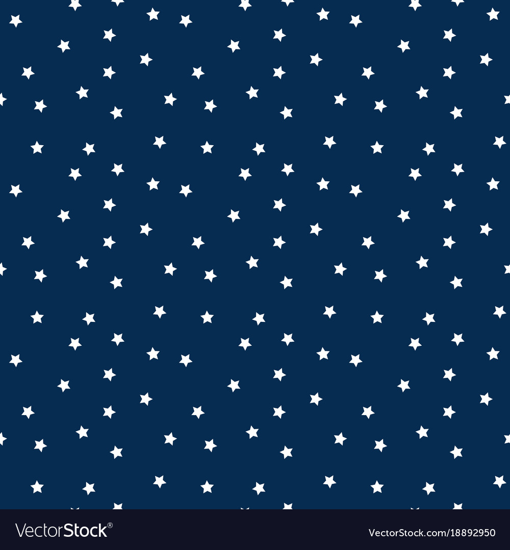White Stars On Navy Background Seamless Pattern Vector Image