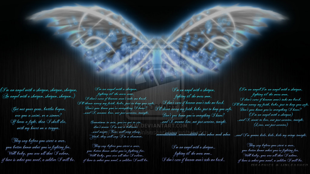Angel With A Shotgun Lyric Background By Graphics Unleashed On