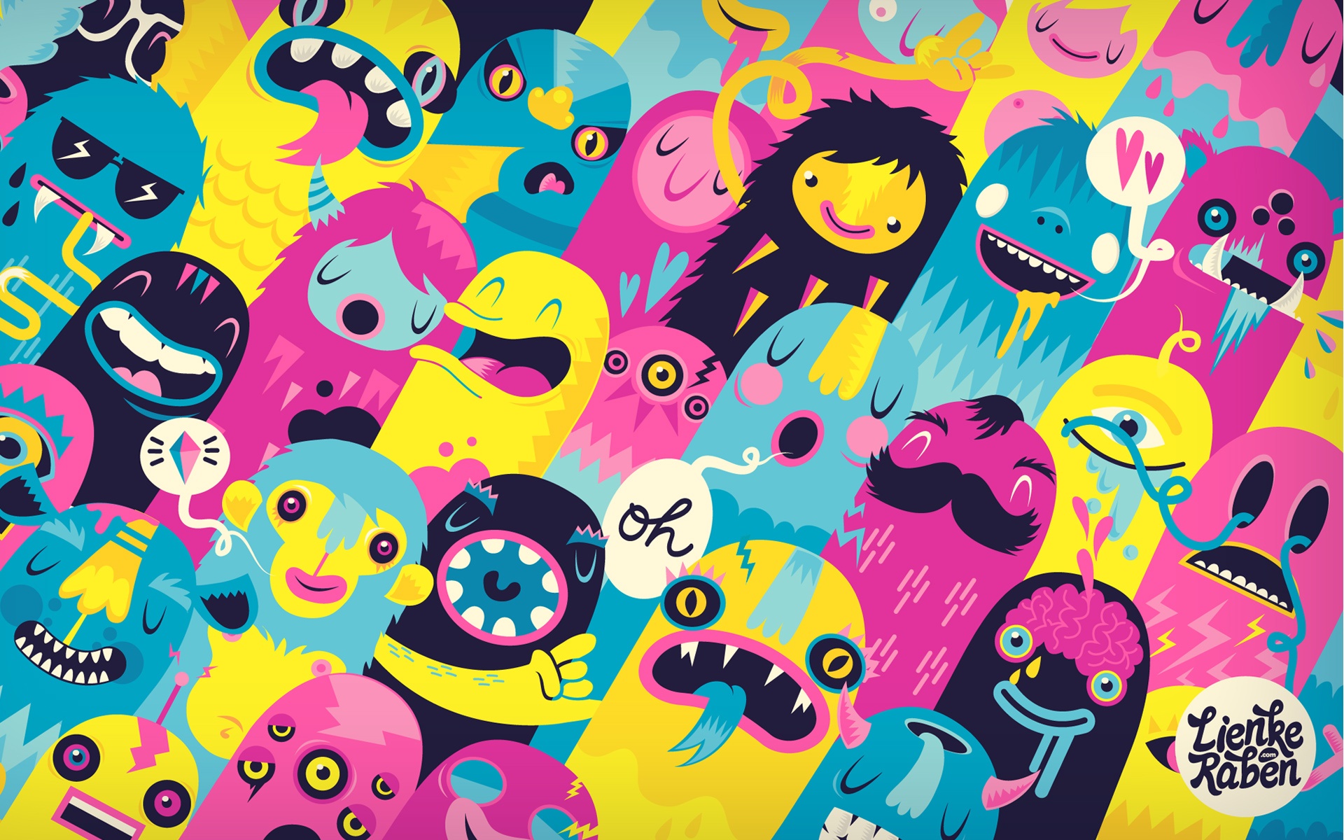 Colorful And Unique Cute Monsters Desktop Wallpaper