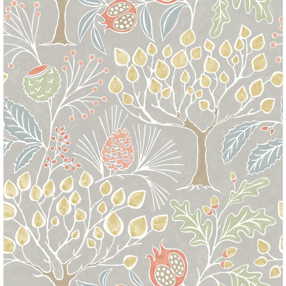 A Street In X Shiloh Light Grey Botanical Wallpaper