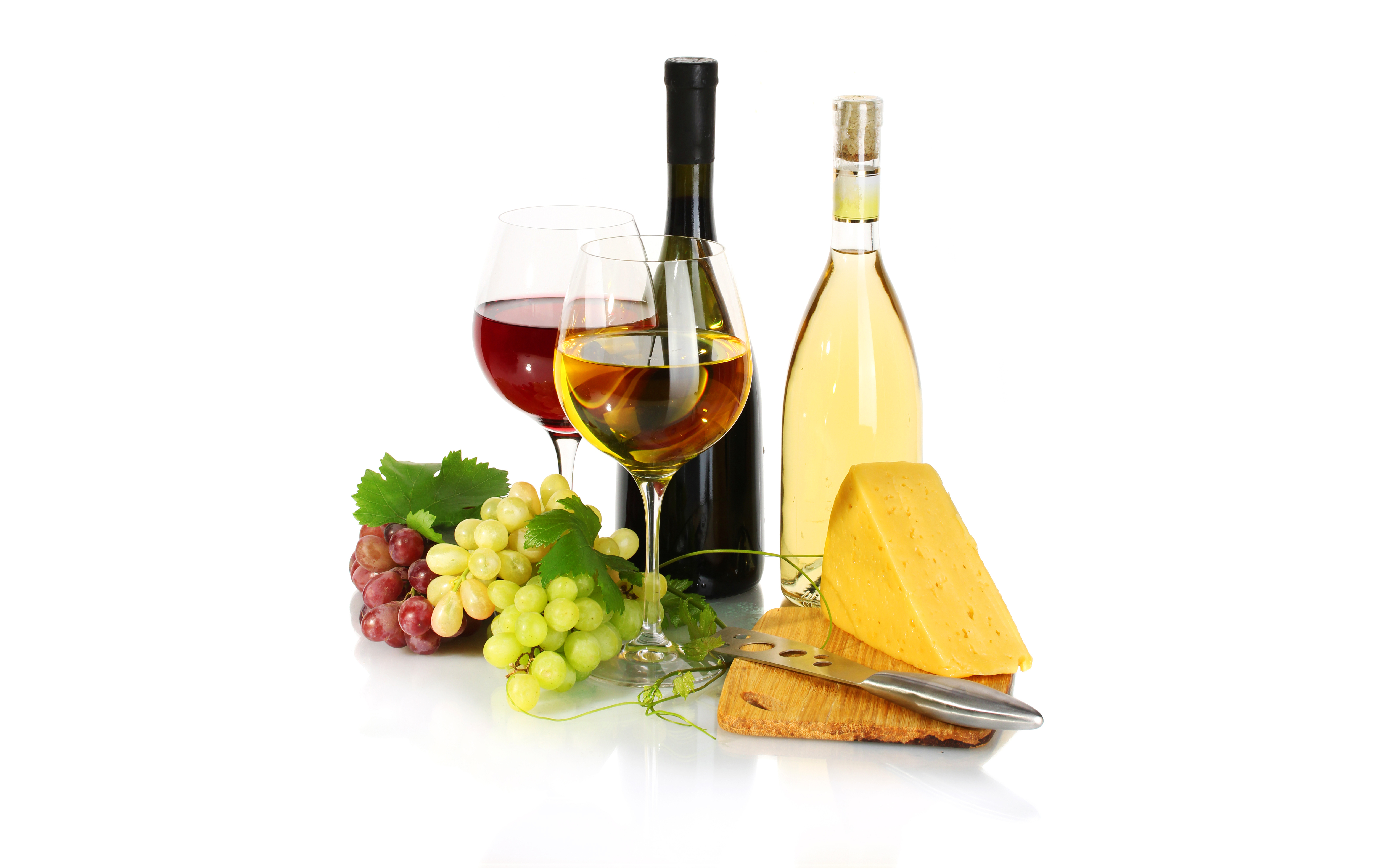 Wine Cheese And Grapes Wallpaper