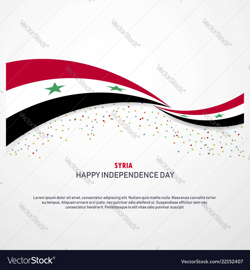 Syria Happy Independence Day Background Royalty Vector