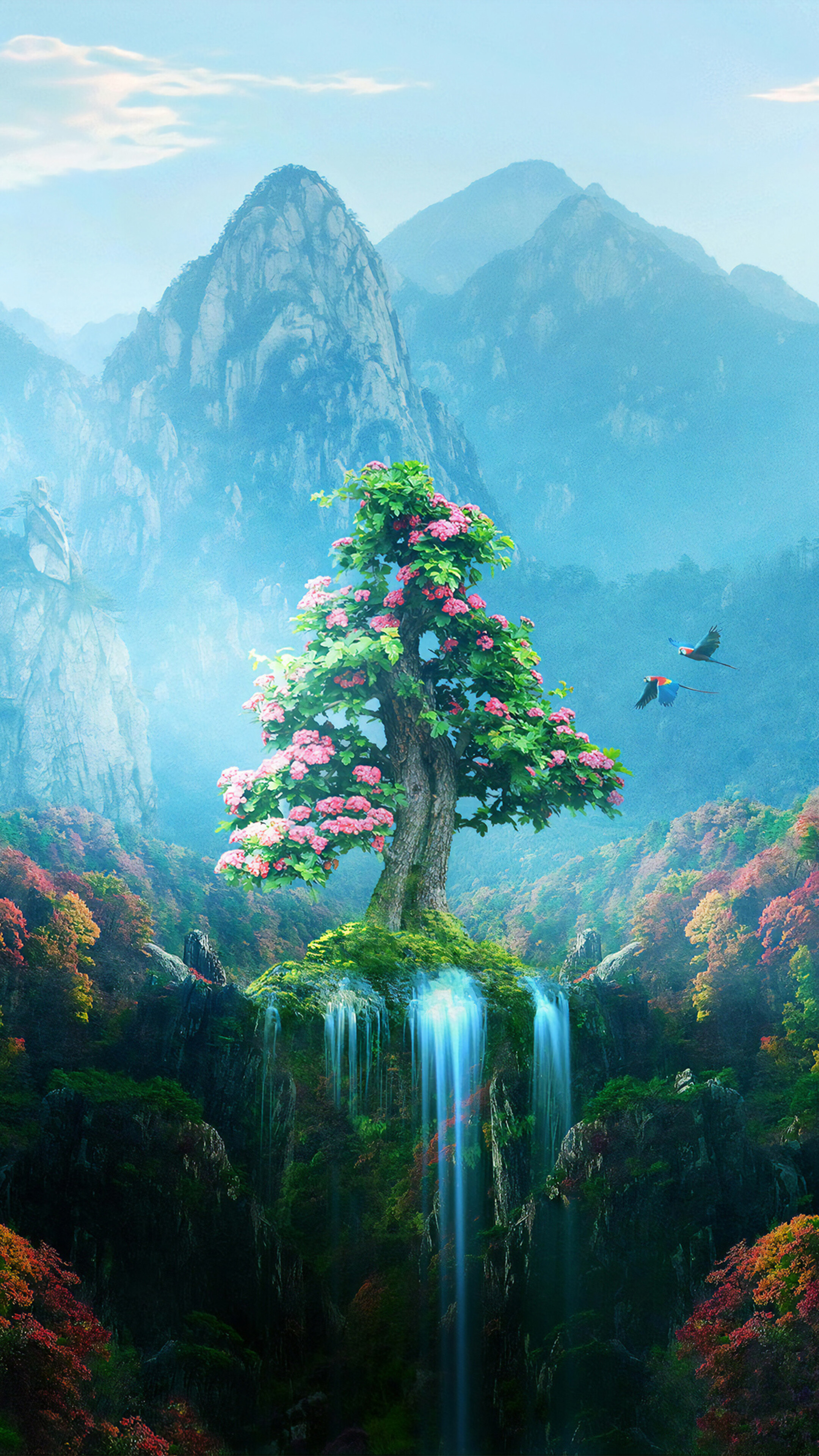 Colorful Forest Nature Fantasy Spring Autumn Digital