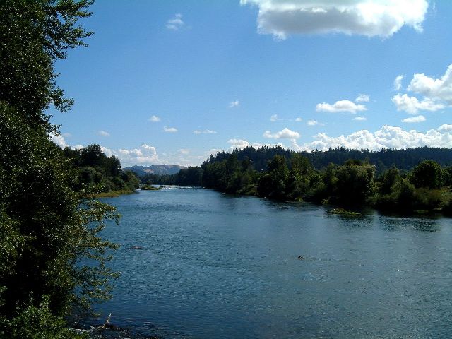The Willamette River At Foot Bridge Leading To Autzen Stadium