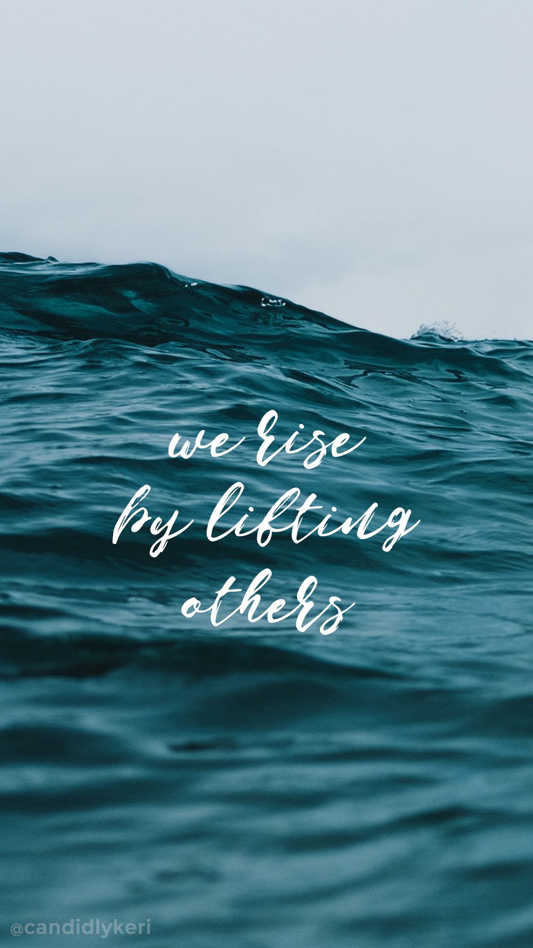 We Rise By Lifting Others Ocean Wave Beach Quote Inspirational