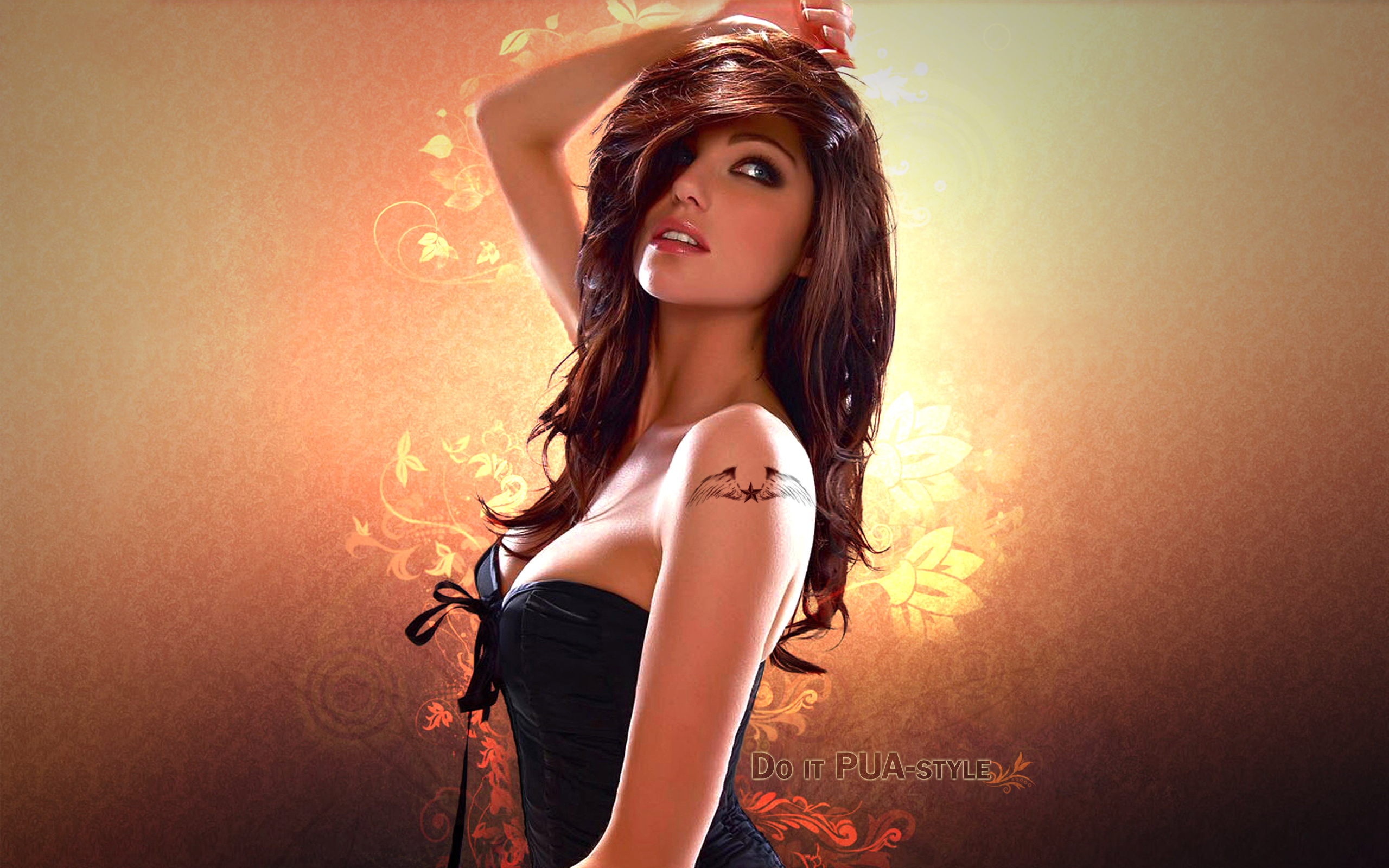 Girl With A Tattoo On His Shoulder Wallpaper And Image