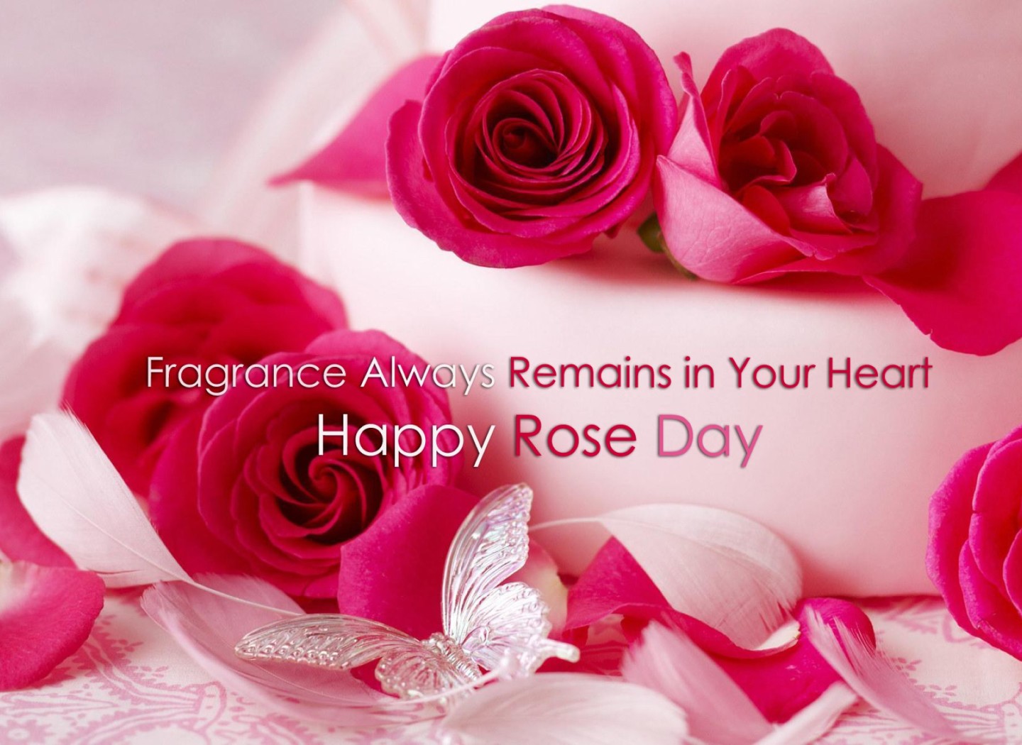 Happy Rose Day Red With Love Quotes Wallpaper