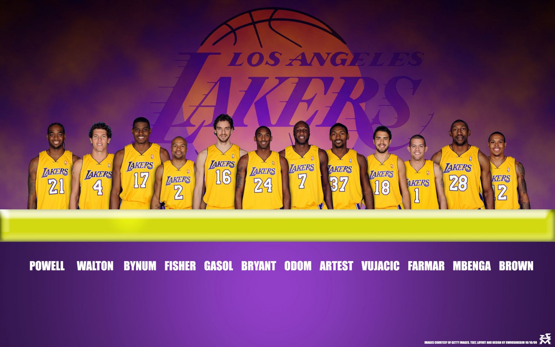 Los Angeles Lakers Roster Photos Wallpaper