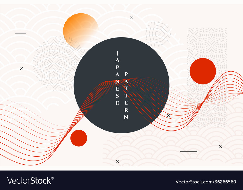 Geometric Japanese Style Abstract Wallpaper Design