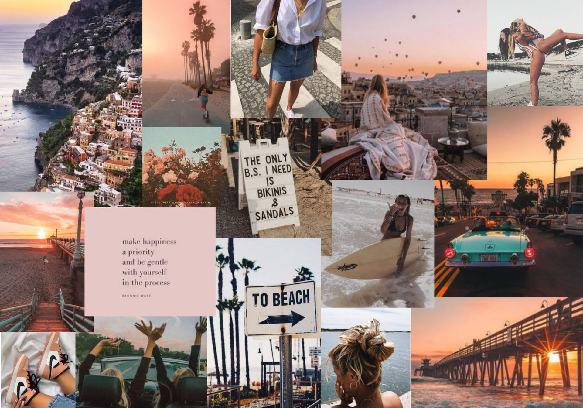 Aesthetic Collage Wallpaper Beach Vacation Mood Stock Photo  Image of  color landscape 188371862