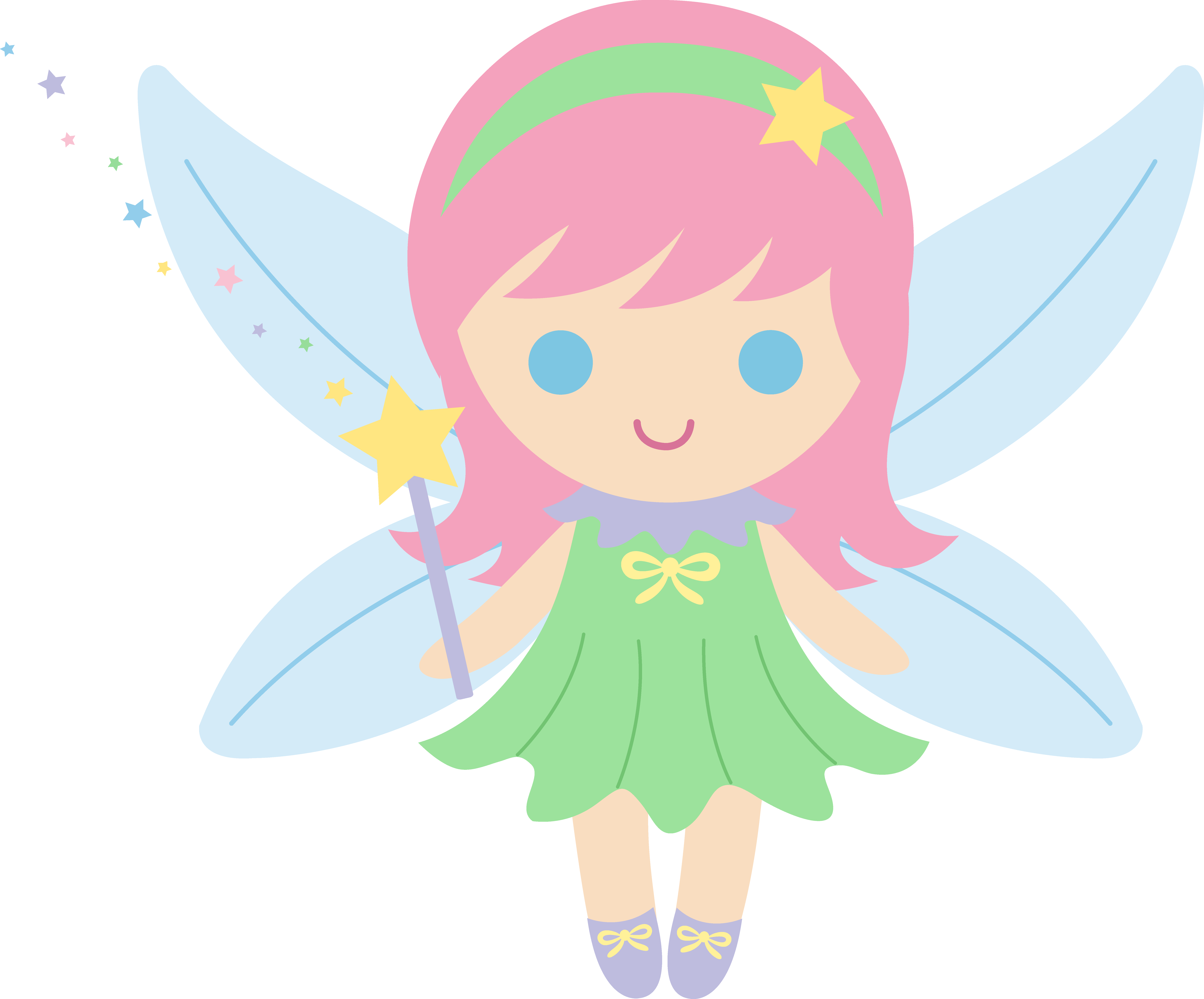 Little Fairy With Pink Hair Clip Art