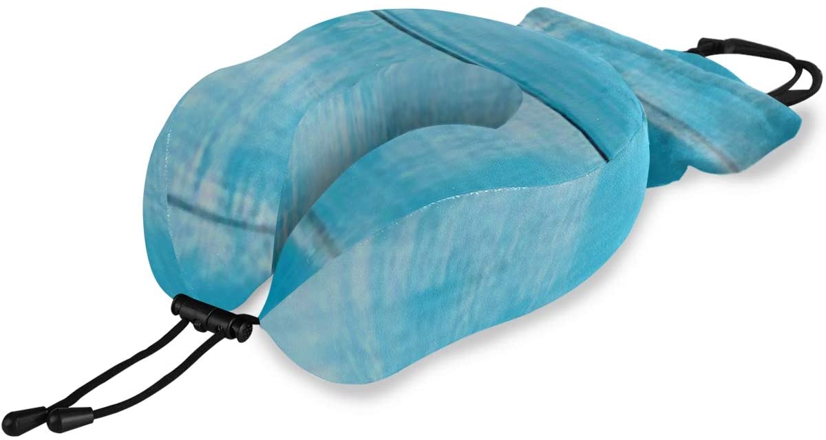Amazon Segfg Memory Foam Travel Pillow Blue Wood Texture