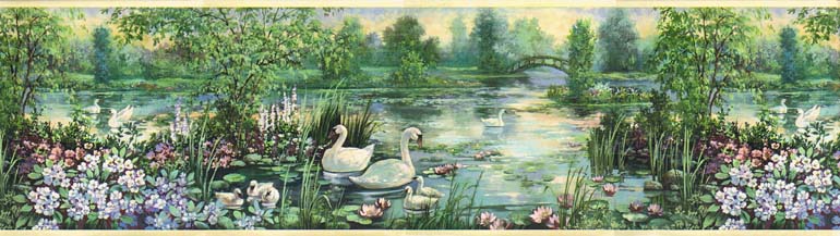  FAMILY AND FRIENDS SWAN LAKE NATURE Wallpaper Border FF1107 1 eBay 770x217