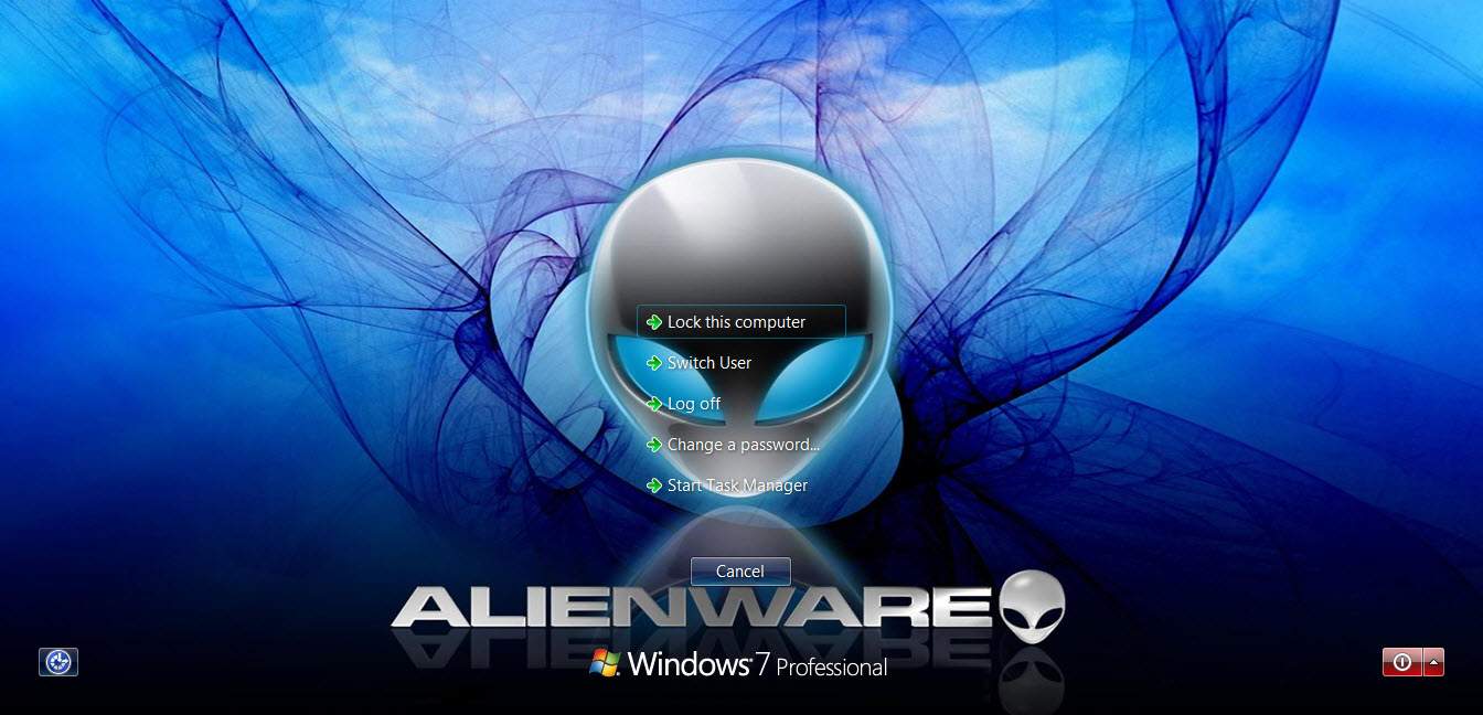 Alienware Logon Screen Wallpaper