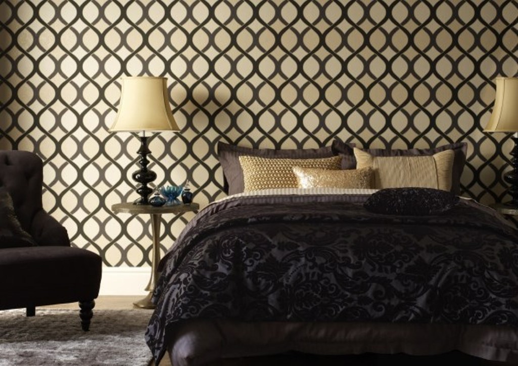 15 Captivating Bedrooms with Geometric Wallpaper Ideas Rilane   We 1025x724