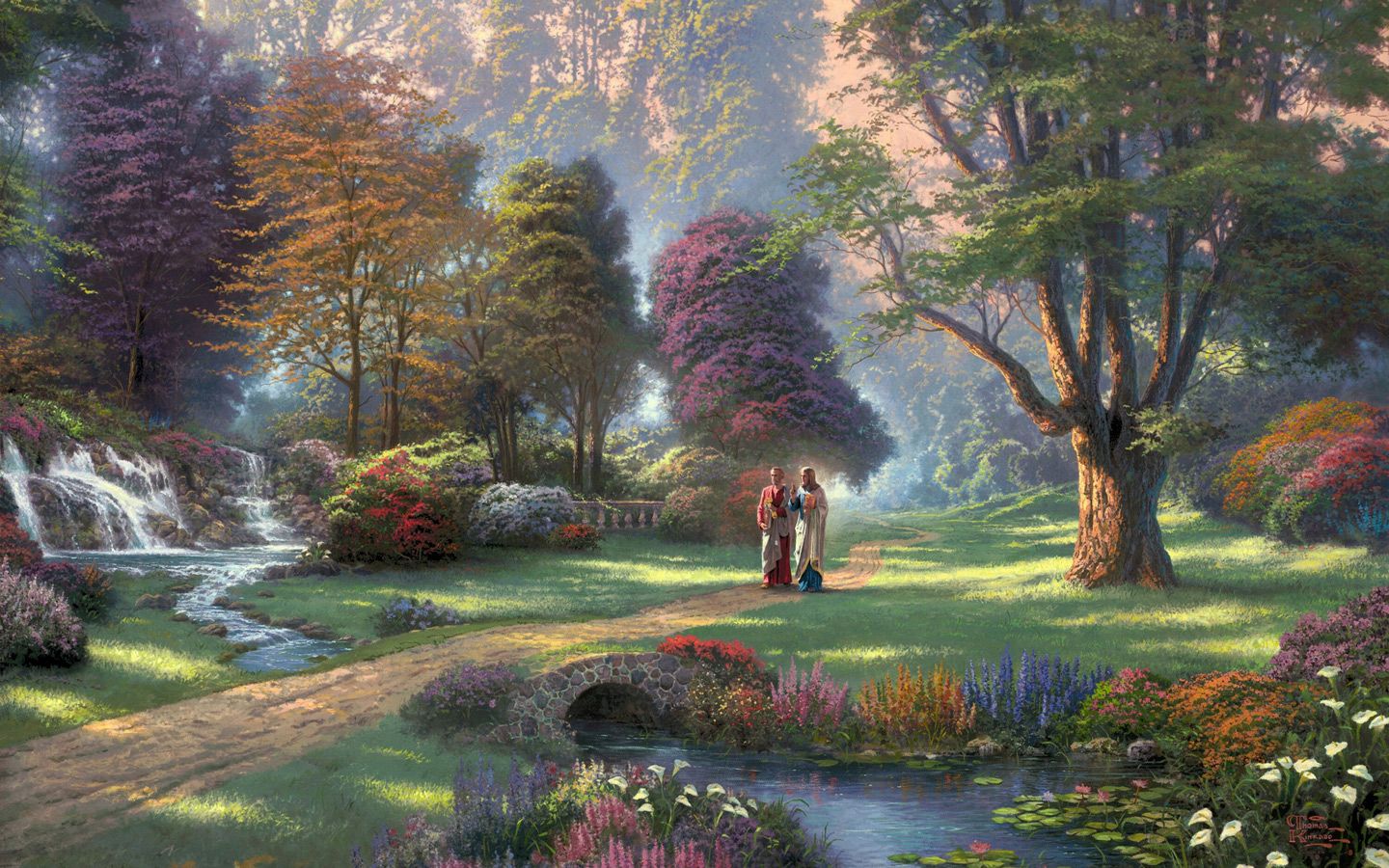 Beautiful Jesus Background Christ Walking In Garden