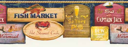 Seafood Sign Wallpaper Border Inc
