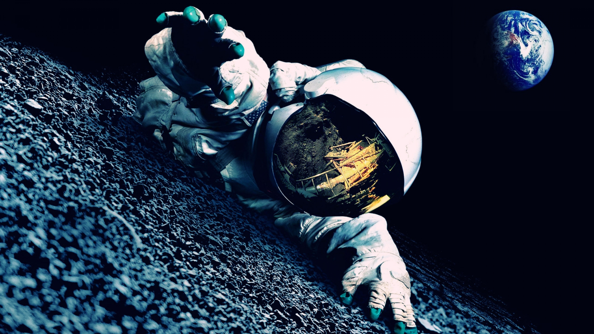 Astronaut Mood Earth Plas Mask Reflection Dark Horror