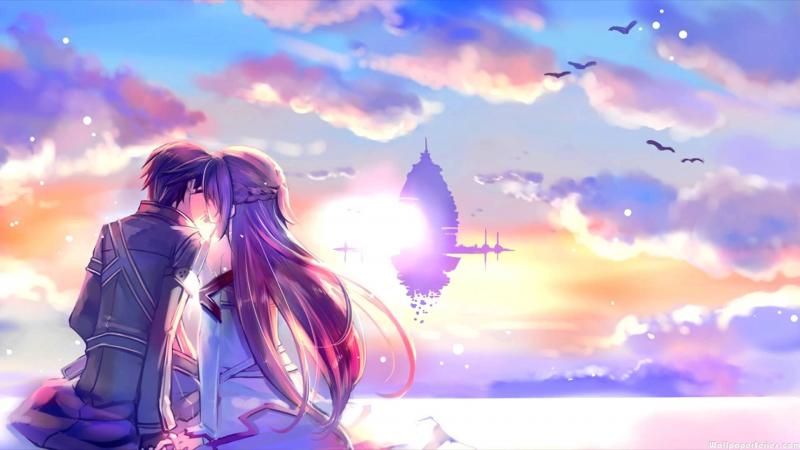 Hd Asuna And Kirito Kiss Sword Art Online Wallpaper