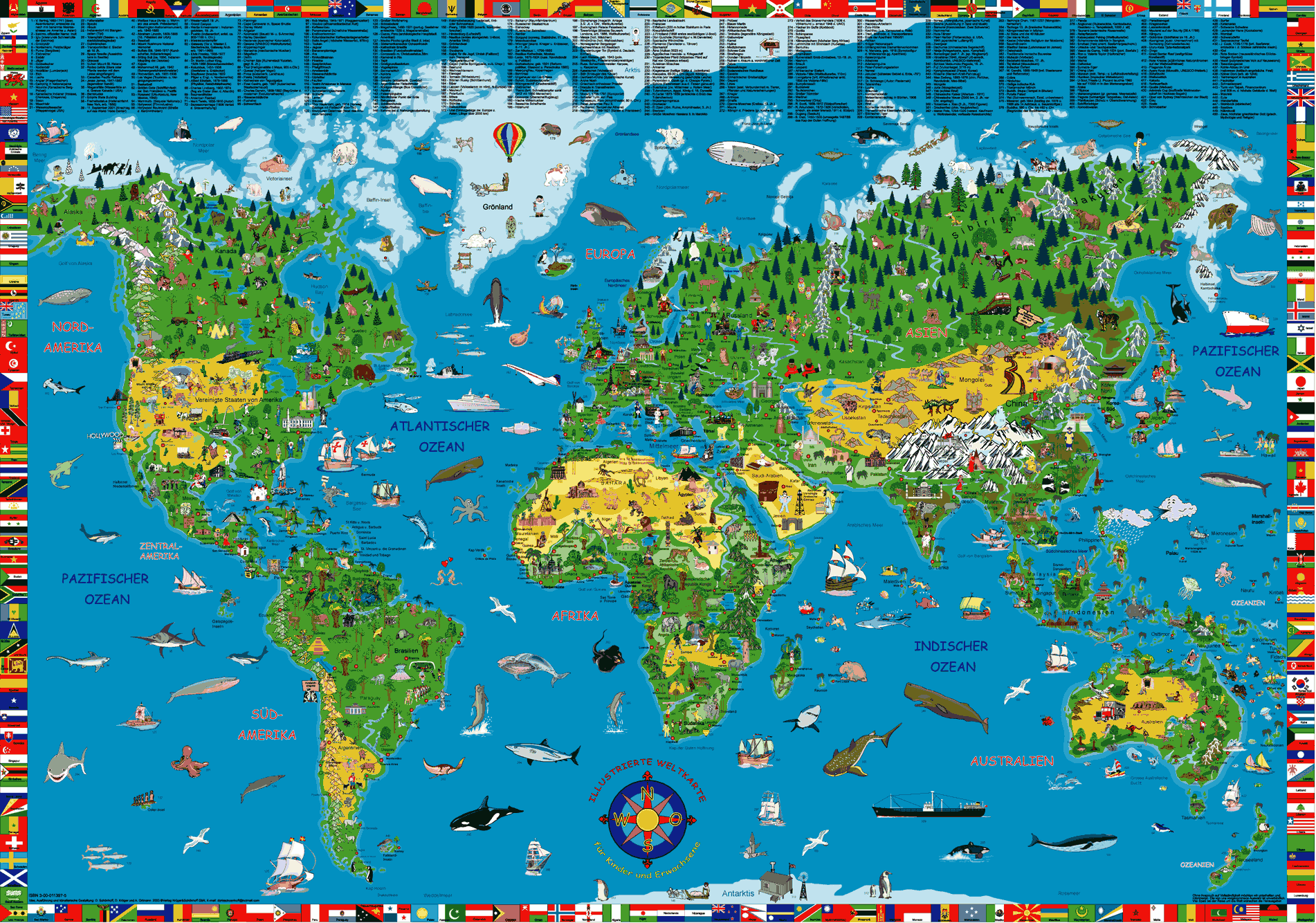 illustrated world map wallpaper