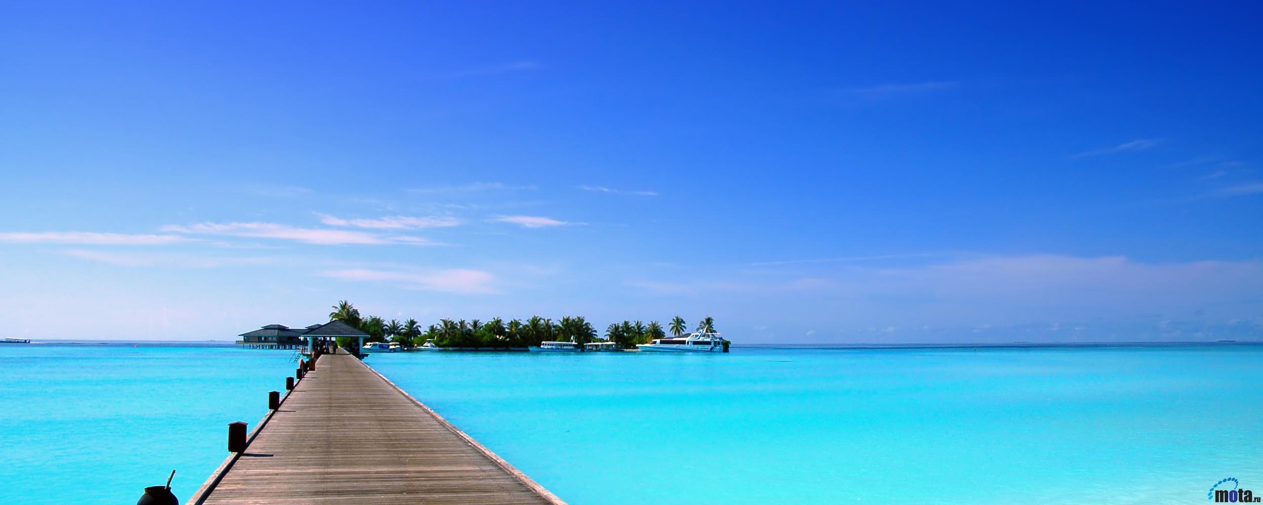 Wallpaper Sun Island Hotel Maldives Islands X Dual Monitor
