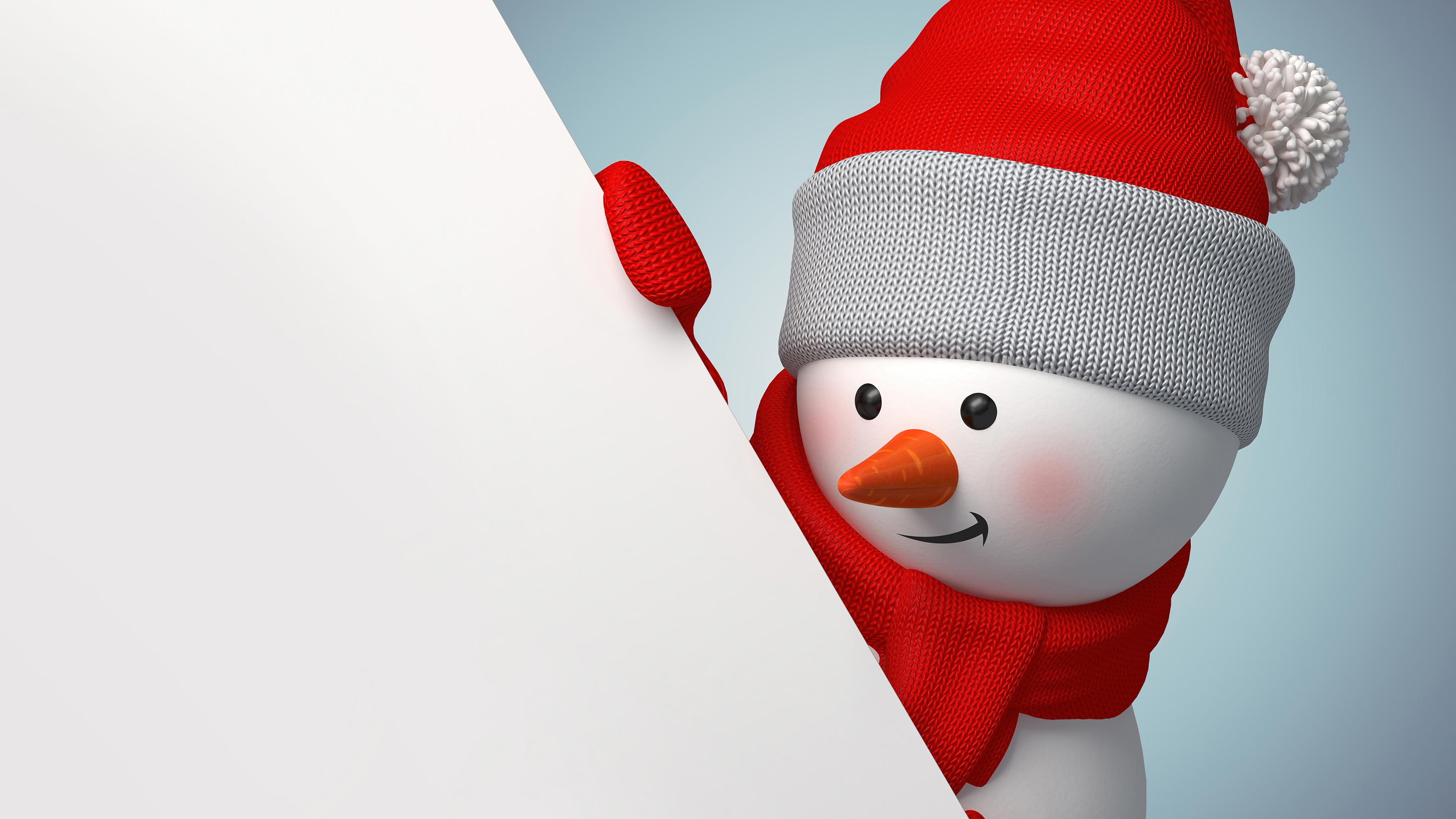 Snowman Christmas Holiday 4k Wallpaper iPhone HD Phone 6160h
