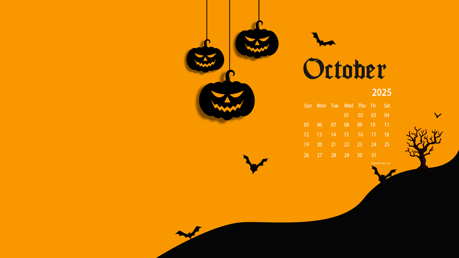 October Desktop Wallpaper Calendar