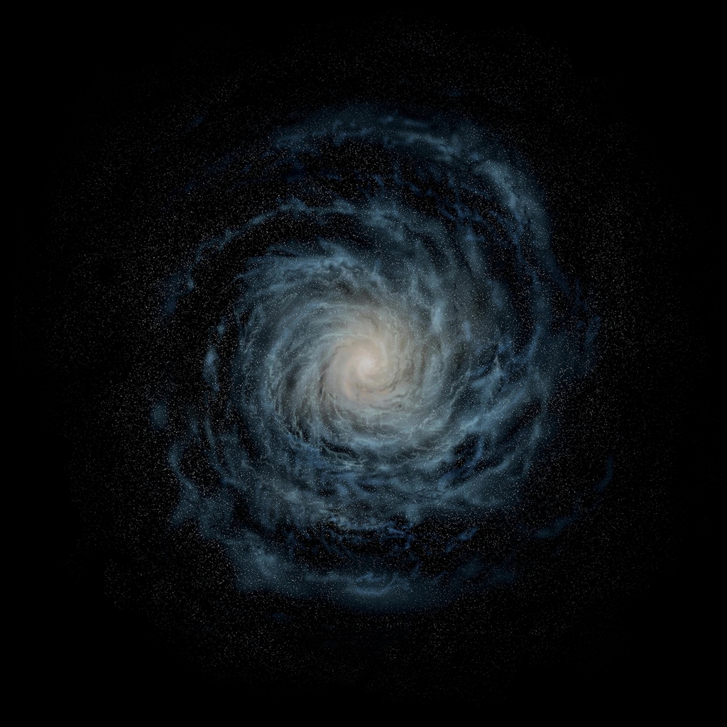 Dark Profound Nebula Shiny Space Center iPad Air Wallpaper