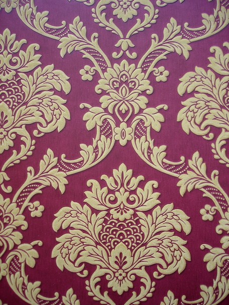 Details about Wallpaper Trianon Burgundy Gold Damask Sold x Roll 456x608