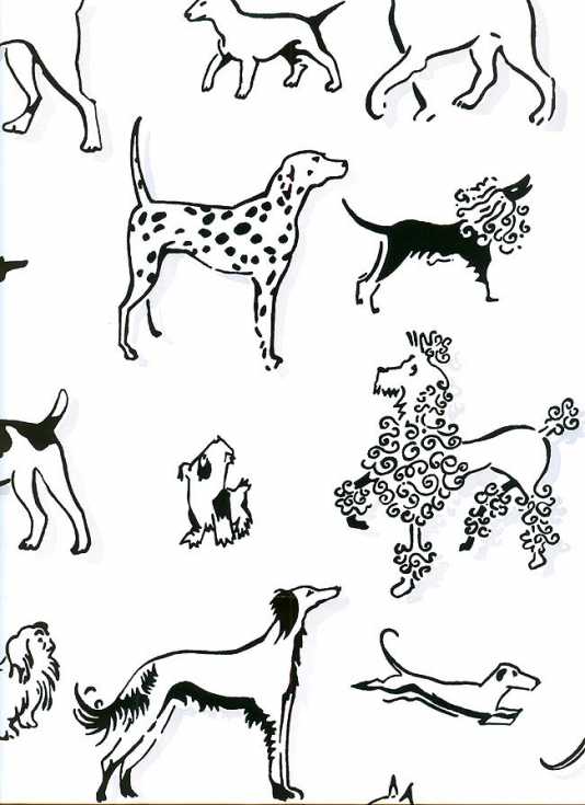Best In Show Wallpaper With Black Dogs Light Grey