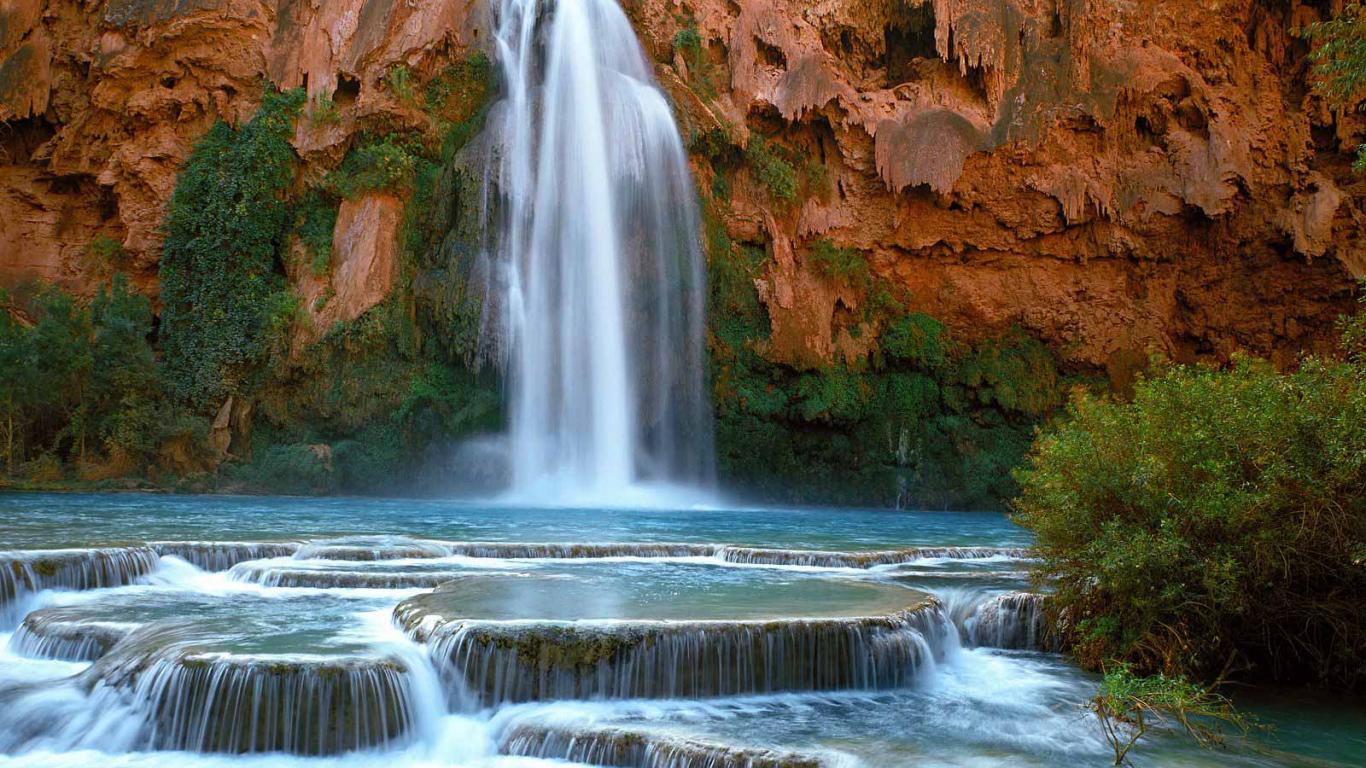 Waterfalls Havasu Of Arizona Scenery World City 210721 1366768 1366x768