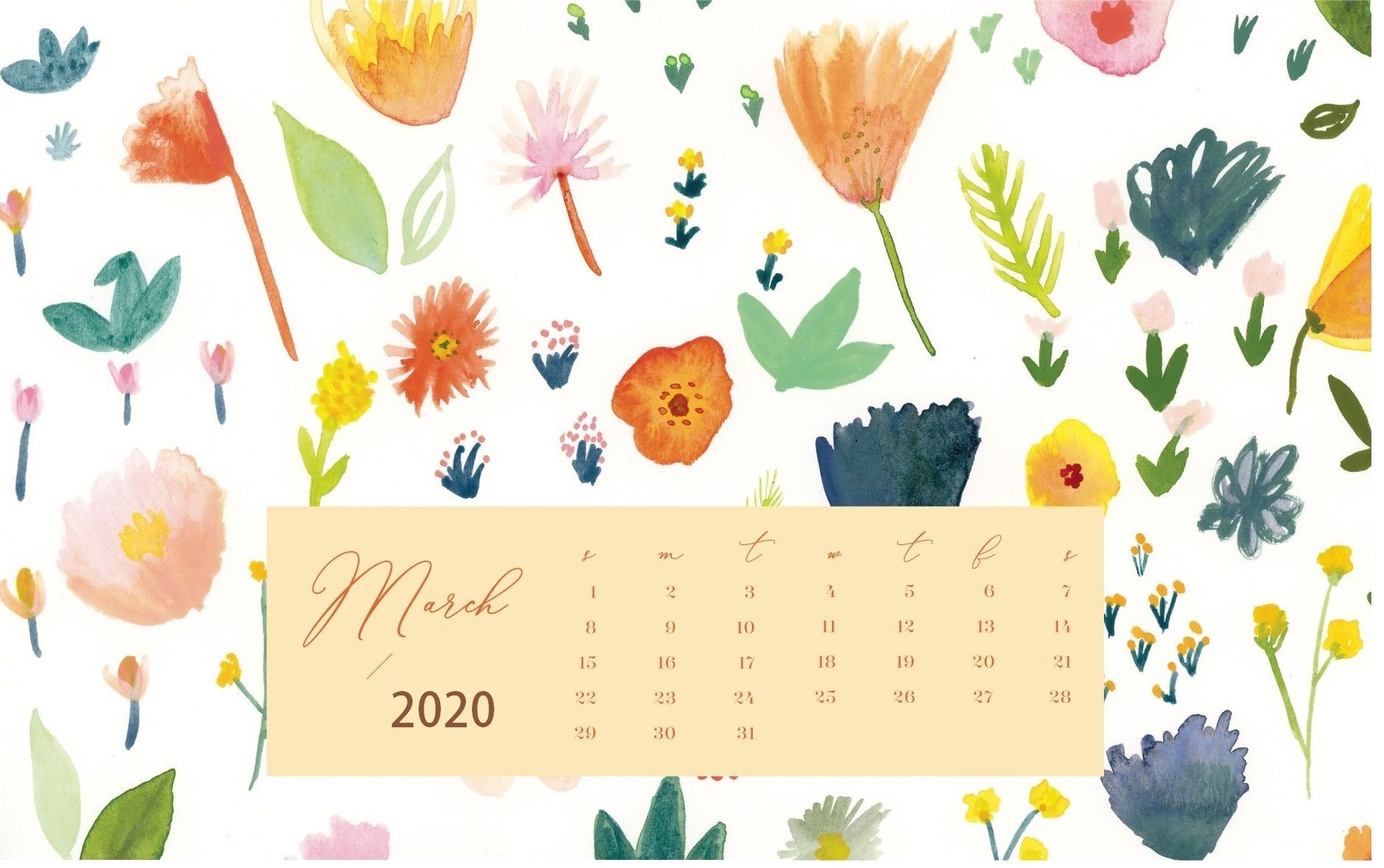 Cute 2020 Desktop Calendar Wallpaper Latest Calendar 1868x1172