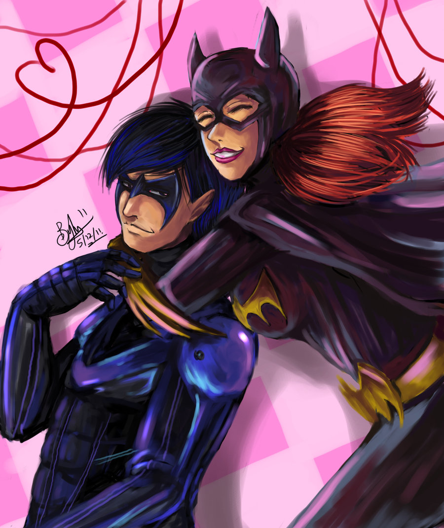 12 11 Nightwing and Batgirl yay by Beverii